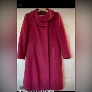 Magenta wool coat size 12